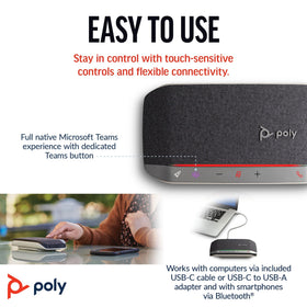 POLY Sync 20 bass reflex system delivers natural voice and rich sound
