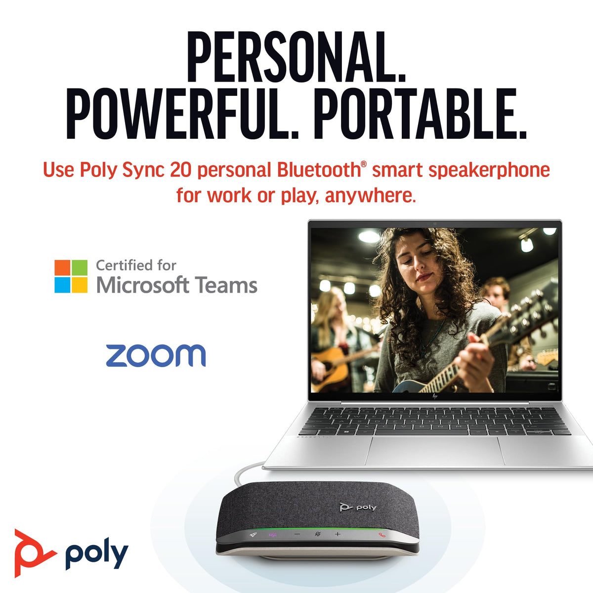 POLY Sync 20 with echo and noise reduction for clearer calls