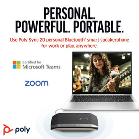 POLY Sync 20 with echo and noise reduction for clearer calls