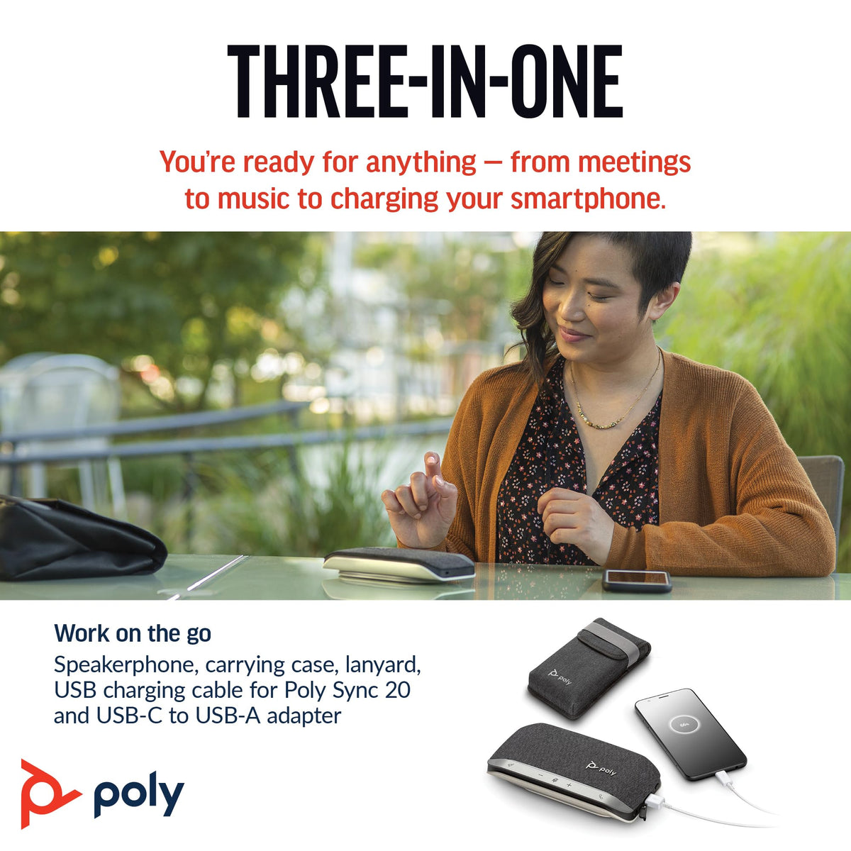 POLY Sync 20 full duplex audio enables natural conversations
