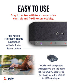 POLY Sync 20+ battery life indicates up to twenty hours of use