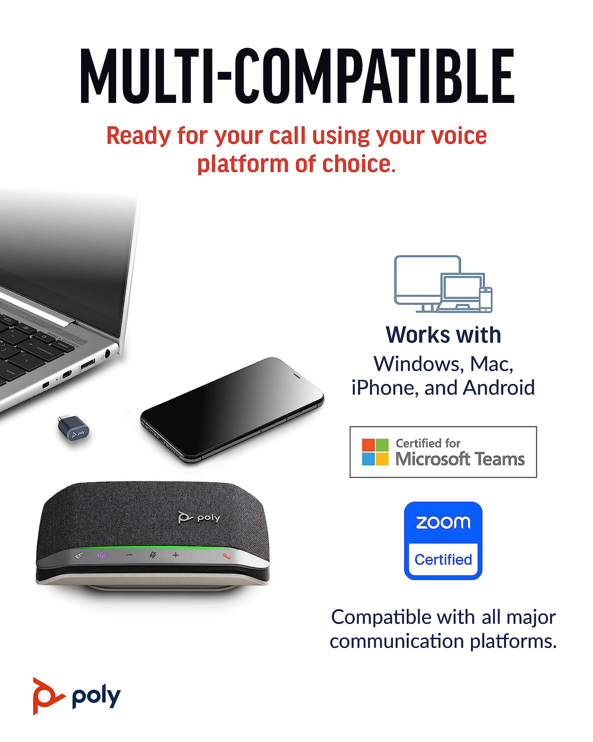 POLY Sync 20+ carrying case keeps gear organized while traveling