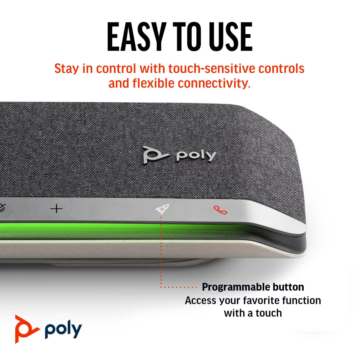 Poly Sync 40 Bluetooth connectivity for wireless conferencing on the go.