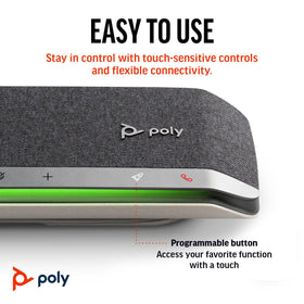 Poly Sync 40 Bluetooth connectivity for wireless conferencing on the go.