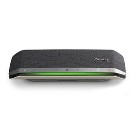 Poly Sync 40 front view for compact desks and flexible workspaces.