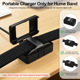 Polyjoy Hume Band Charger Case in use, stabilizing the band during charging.