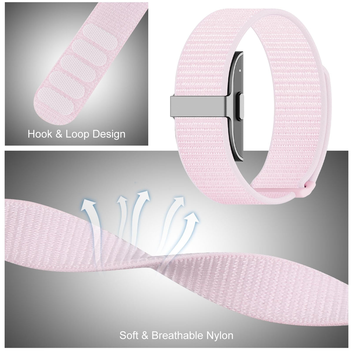 Adjustable strap showcases hook-and-loop closure for personalized comfort.