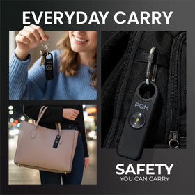 POM built-in bright LED flashlight enhances visibility in dark areas.