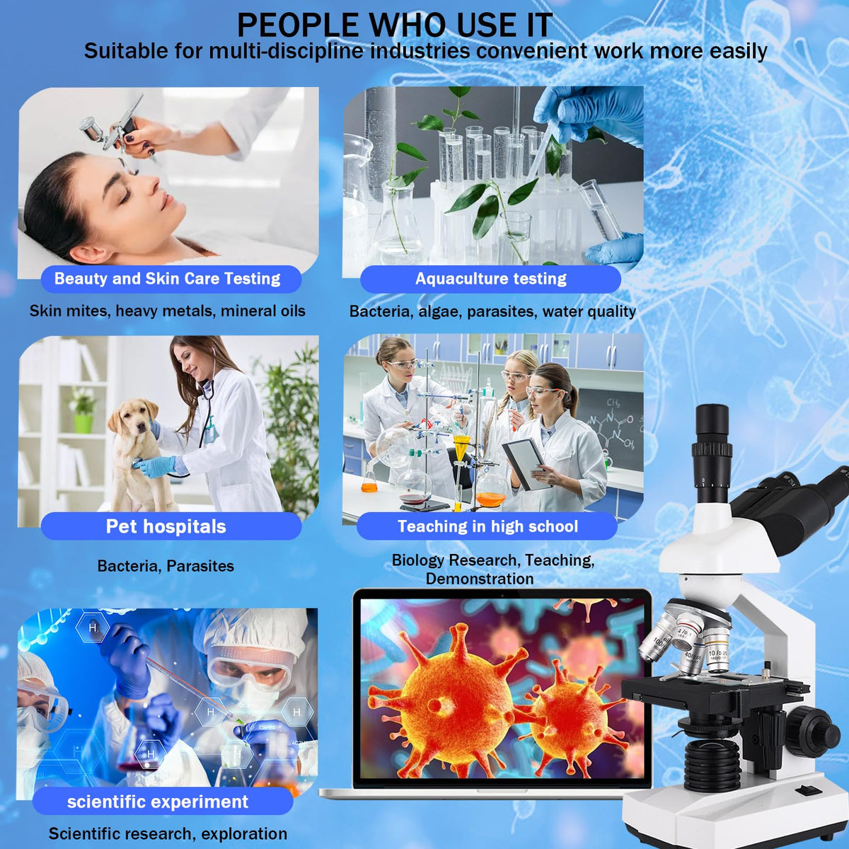 Poothoh microscope with four objectives for versatile magnification and clarity.