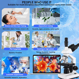 Poothoh microscope with four objectives for versatile magnification and clarity.