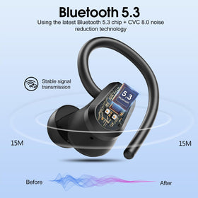 Poounur close-up of flexible earhook demonstrating secure sport fit