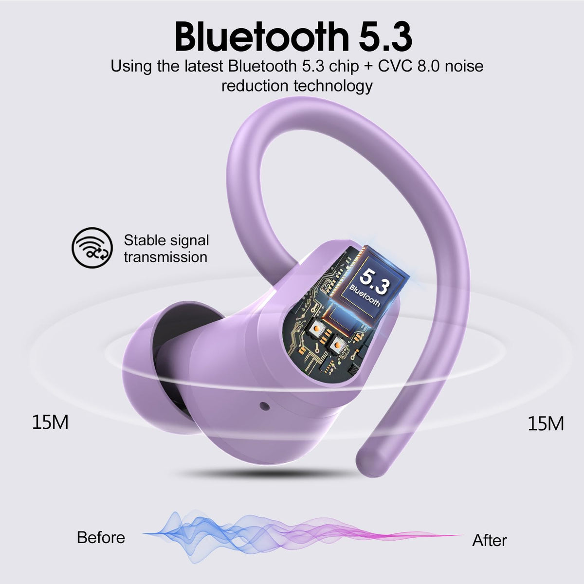 Poounur H9 with Bluetooth 5.3 delivers stable wireless connections.