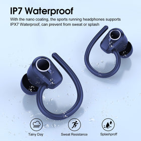 Poounur charging case open with dual LED display indicating remaining battery at a glance