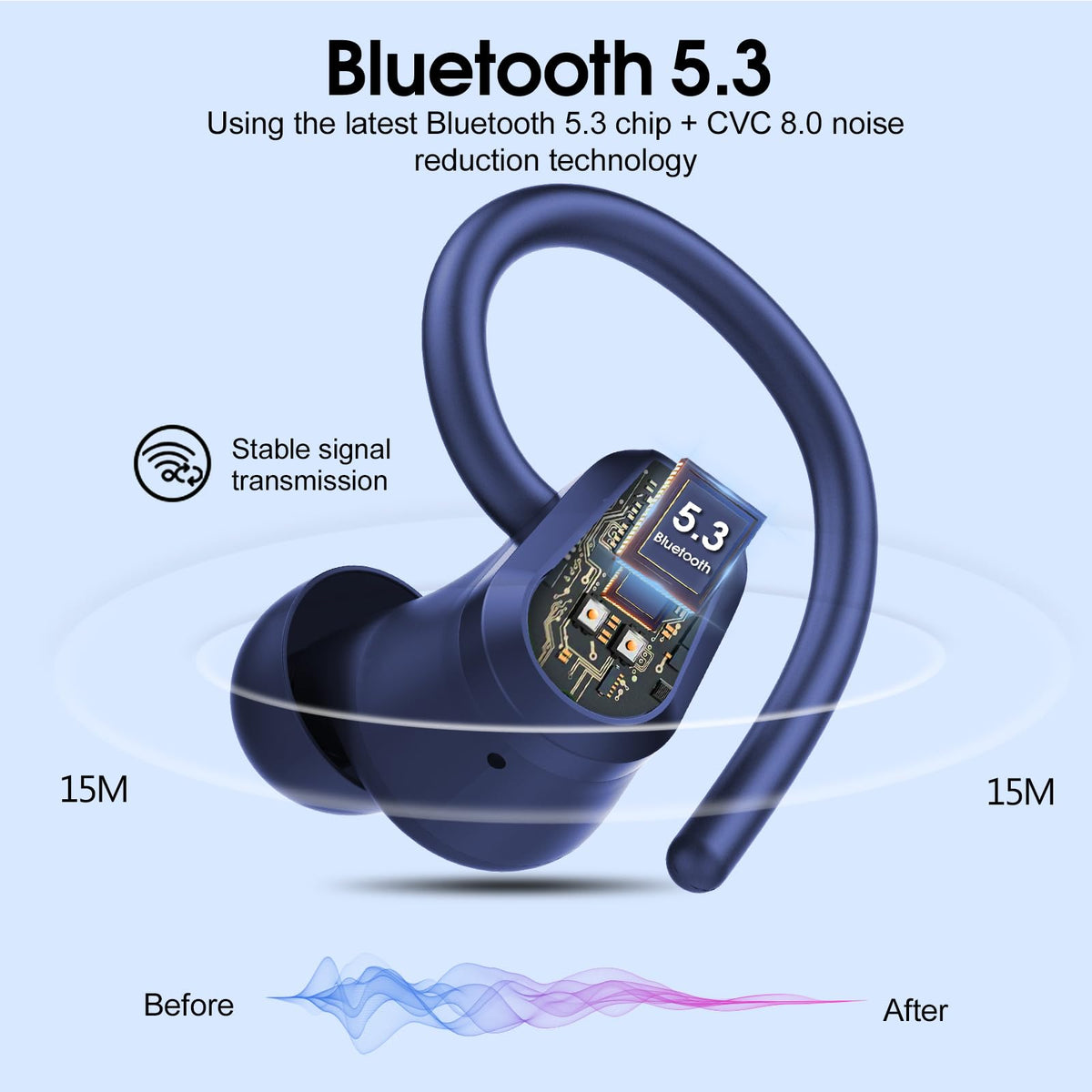 Poounur earbud close-up showing material texture and driver housing for durable sound performance