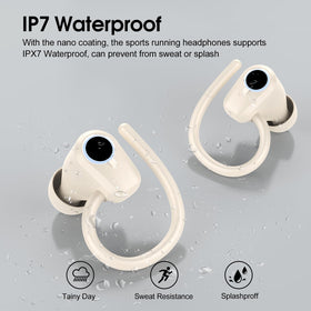 Poounur earbud fitted in ear to show scale and stable in-ear comfort