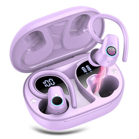 Poounur H9 earbuds with secure earhooks provide a secure fit during workouts.