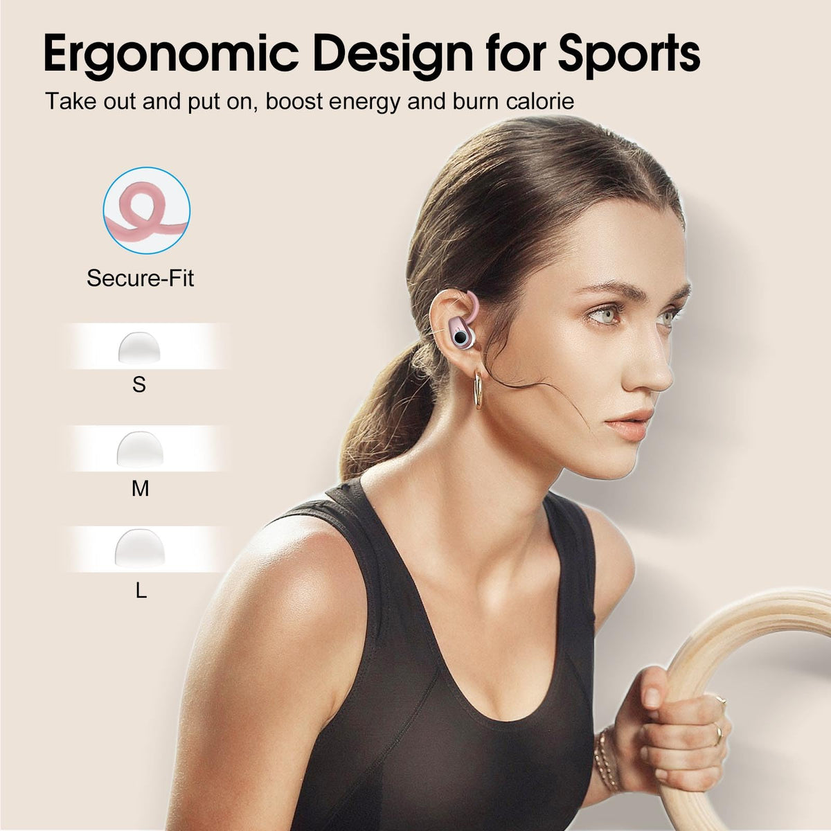 Poounur H9 packaging with ear tips and USB-C cable showing included accessories