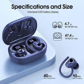 Poounur earbuds used while running outdoors illustrating stable fit and sweat resistance