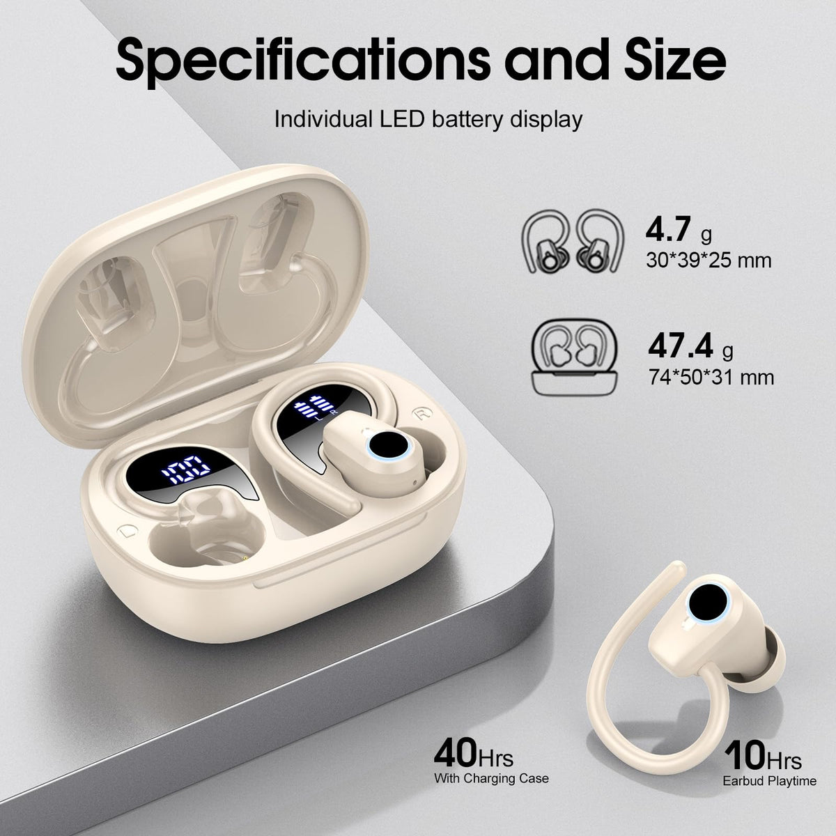 Poounur earbuds during sweat-inducing workout demonstrating IP7 water resistance benefit