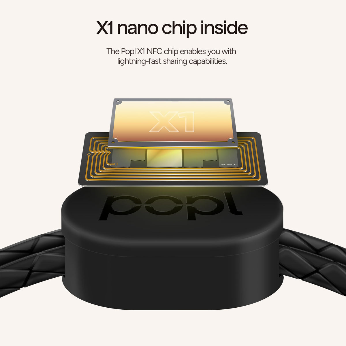 Popl bracelet Android NFC sharing highlights quick digital card exchange without apps.