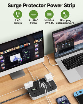 Popowell USB-C charging station with 3 USB-C ports for fast device charging.