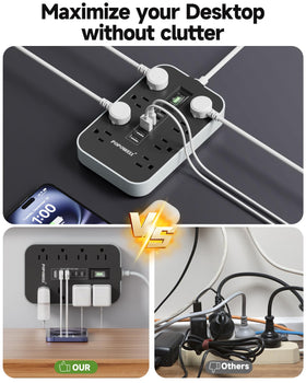 Popowell USB charging station with 3 USB-C and 3 USB-A ports for fast charging