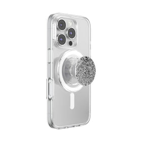 PopSockets Confetti Foil Silver front view showing metallic detail and secure style