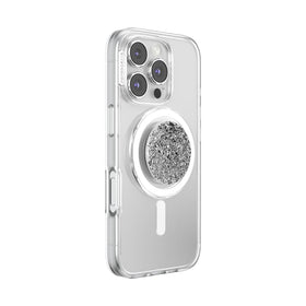 PopSockets Confetti Foil Silver side profile highlighting slim, collapsible benefit