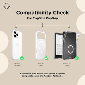 PopSockets Confetti Foil Silver connecting to PopSockets MagSafe case for ecosystem use