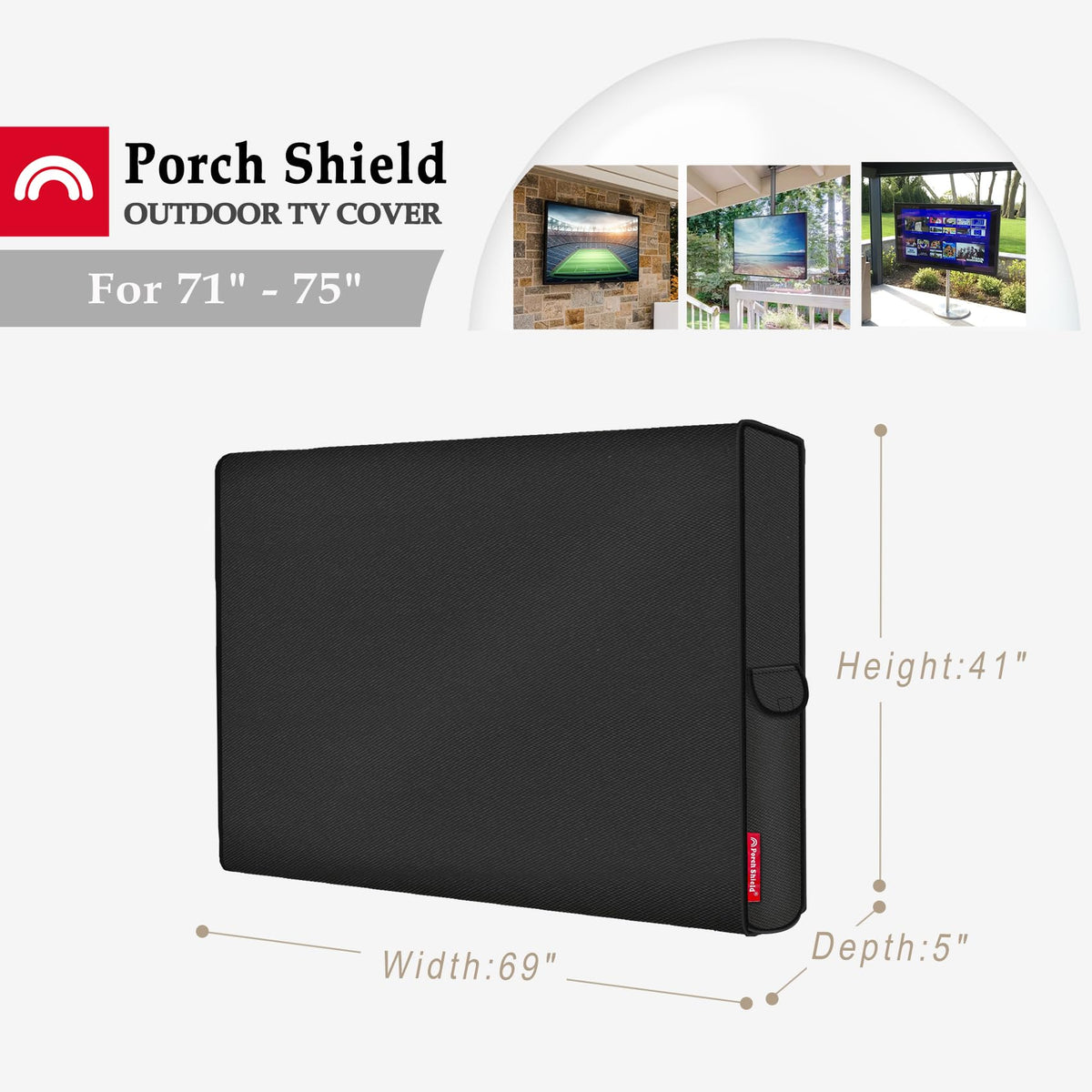Porch Shield back Velcro access exposing mount compatibility and tidy cables