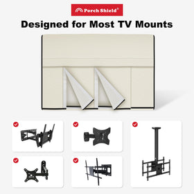 Beige Porch Shield over 40-43 inch TV on wall mount