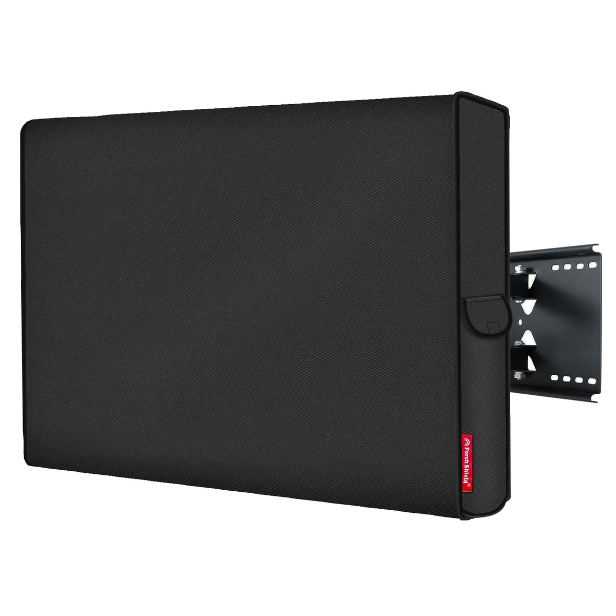 Porch Shield front view showing full cover protecting outdoor TV and weather resistance