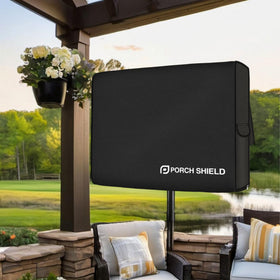 Porch Shield folded in packaging for compact storage and easy transport