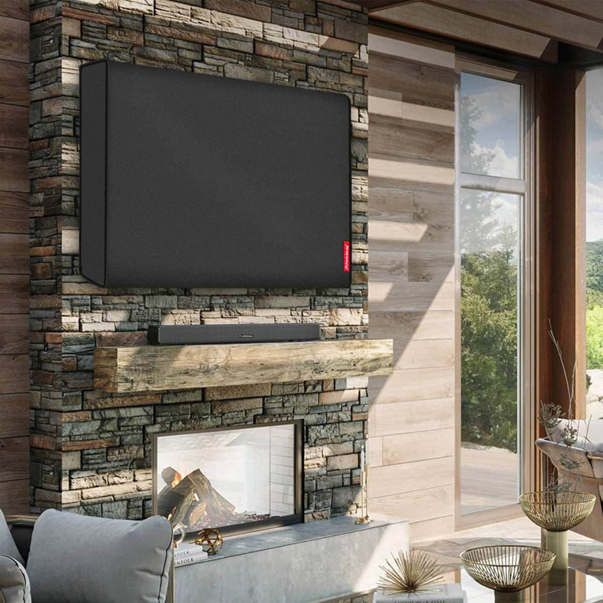Porch Shield in a patio lifestyle scene protecting television from outdoor elements