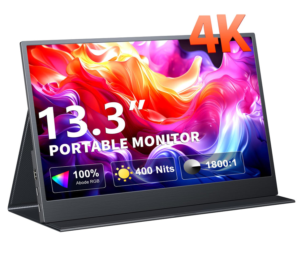 Pornitor 4K portable monitor with sleek 13.3-inch design for on-the-go productivity