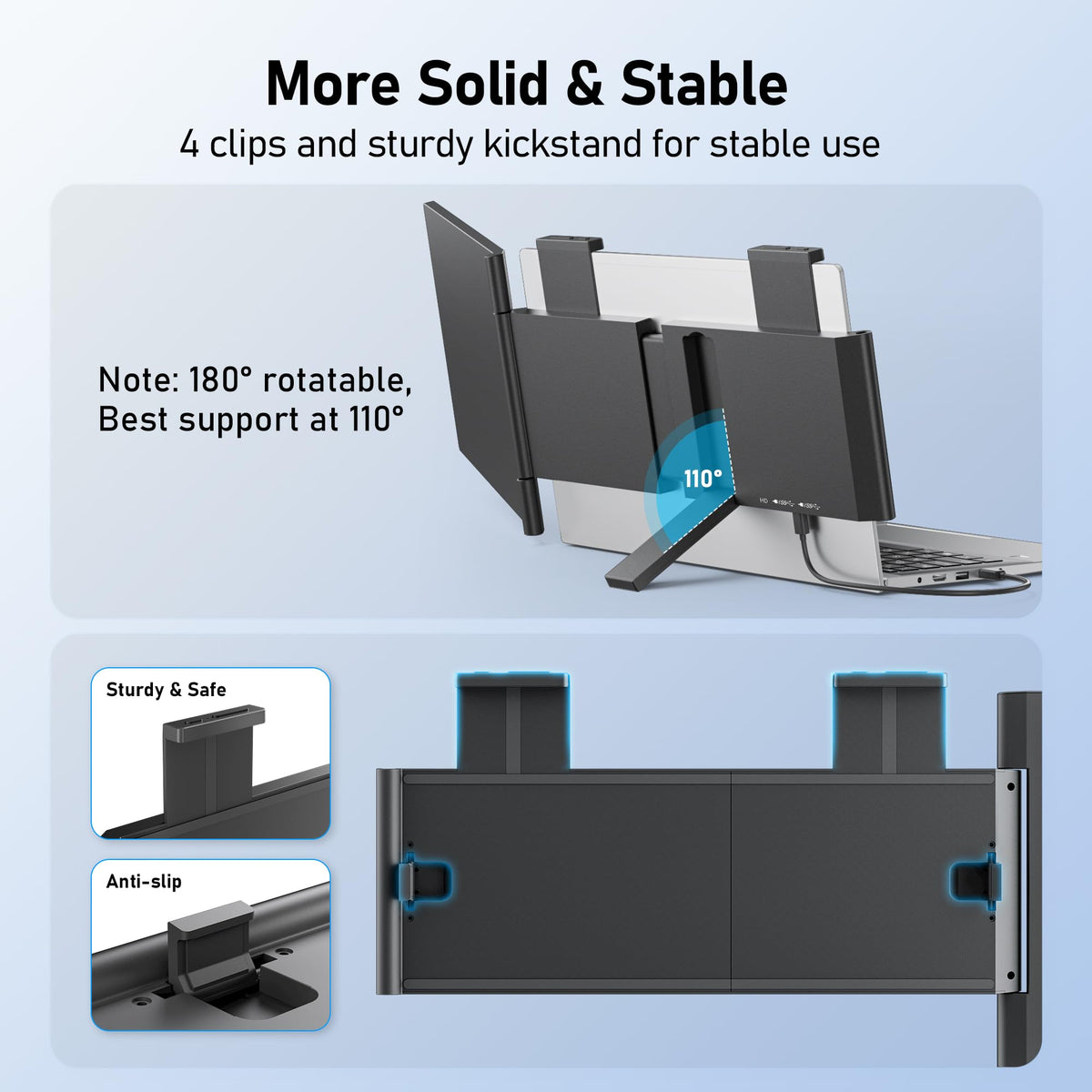 Pornitor Laptop Extender desk setup with dual screens for productivity.