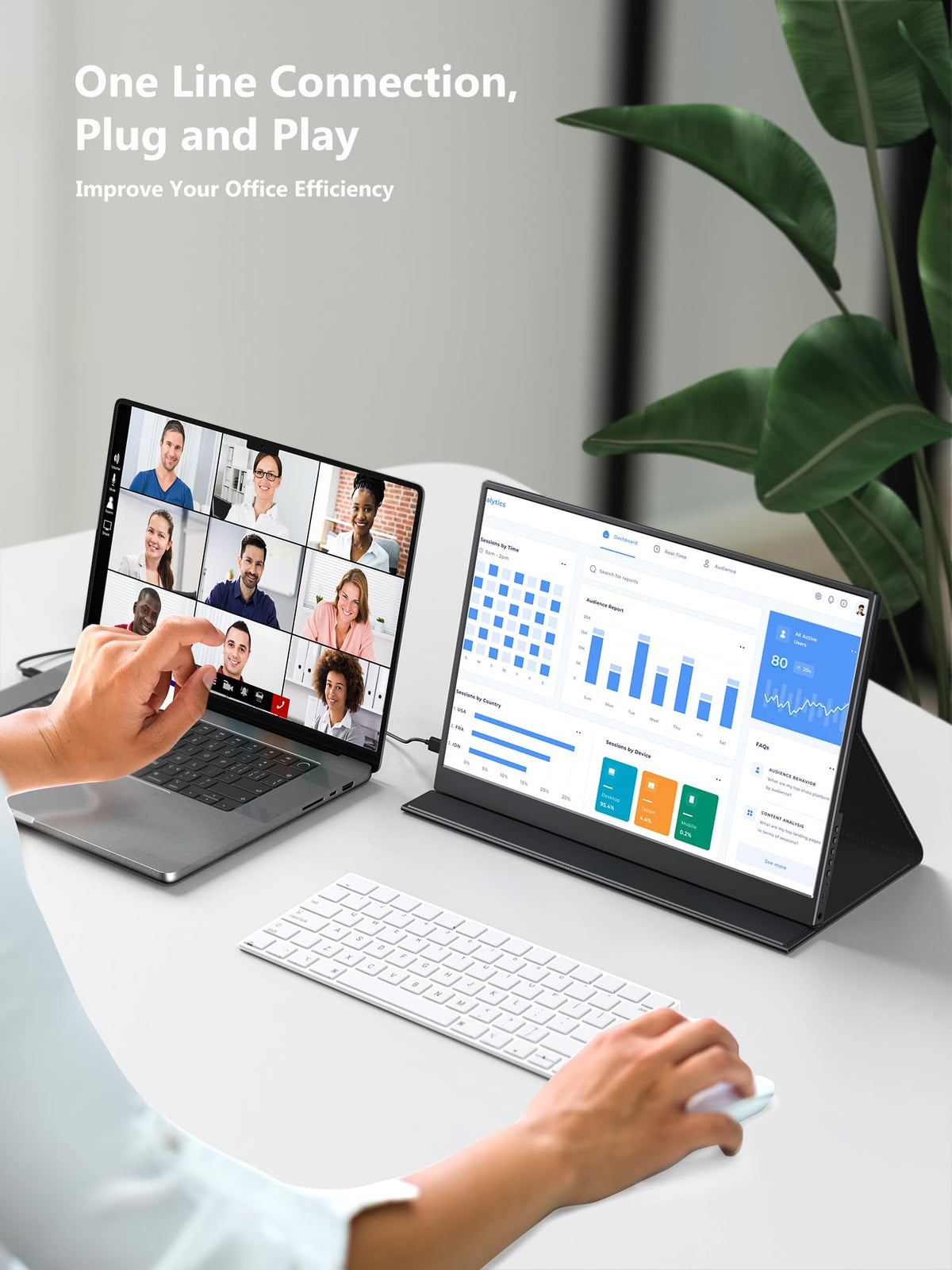 Pornitor IPS panel with wide angles delivers vibrant colors from any desk angle