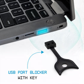 Ten-pack PortPlugs ready for shared desks and classrooms to protect data.