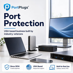 PortPlugs stored in a travel pouch inside a bag, PortPlugs portable device security