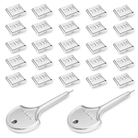 PortPlugs front packaging showing 25-pack and key, PortPlugs secure bulk solution