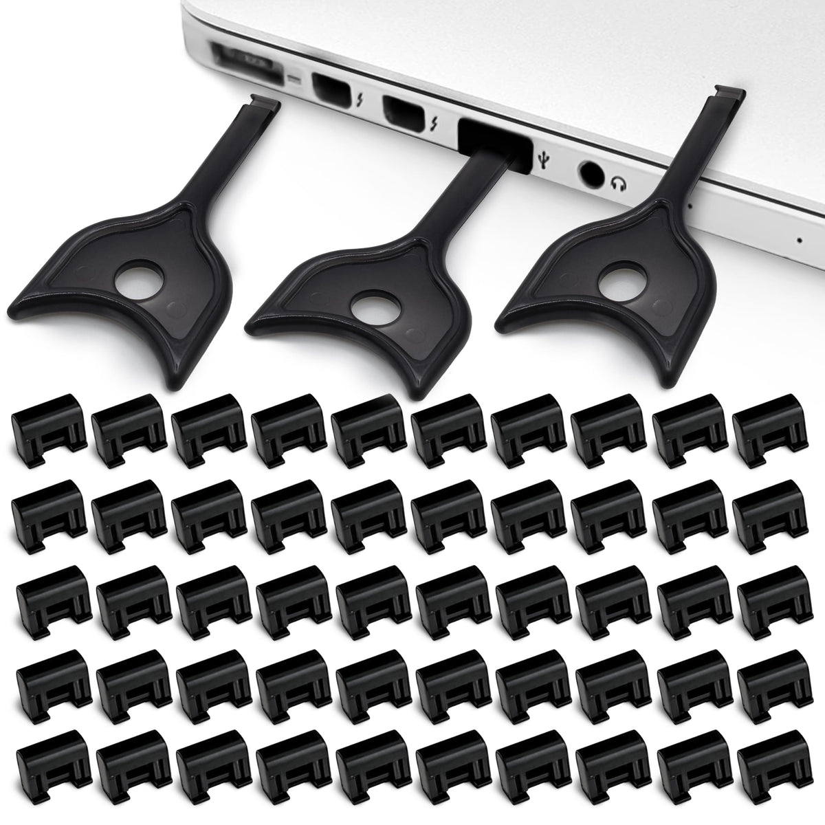 PortPlugs front packaging showing 50-pack and benefits