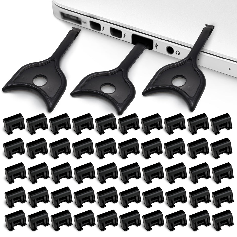 PortPlugs front packaging showing 50-pack and benefits