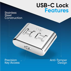 PortPlugs metal key beside plug, PortPlugs easy removal and controlled access