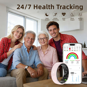 Potewek smart ring women heart rate monitor features on-the-go health insights.