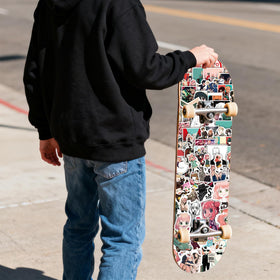 Pounchi Cute Anime Stickers on a skateboard for expressive decoration