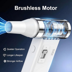 PowCube decluttering car vents showing cordless cleaning for automotive interiors