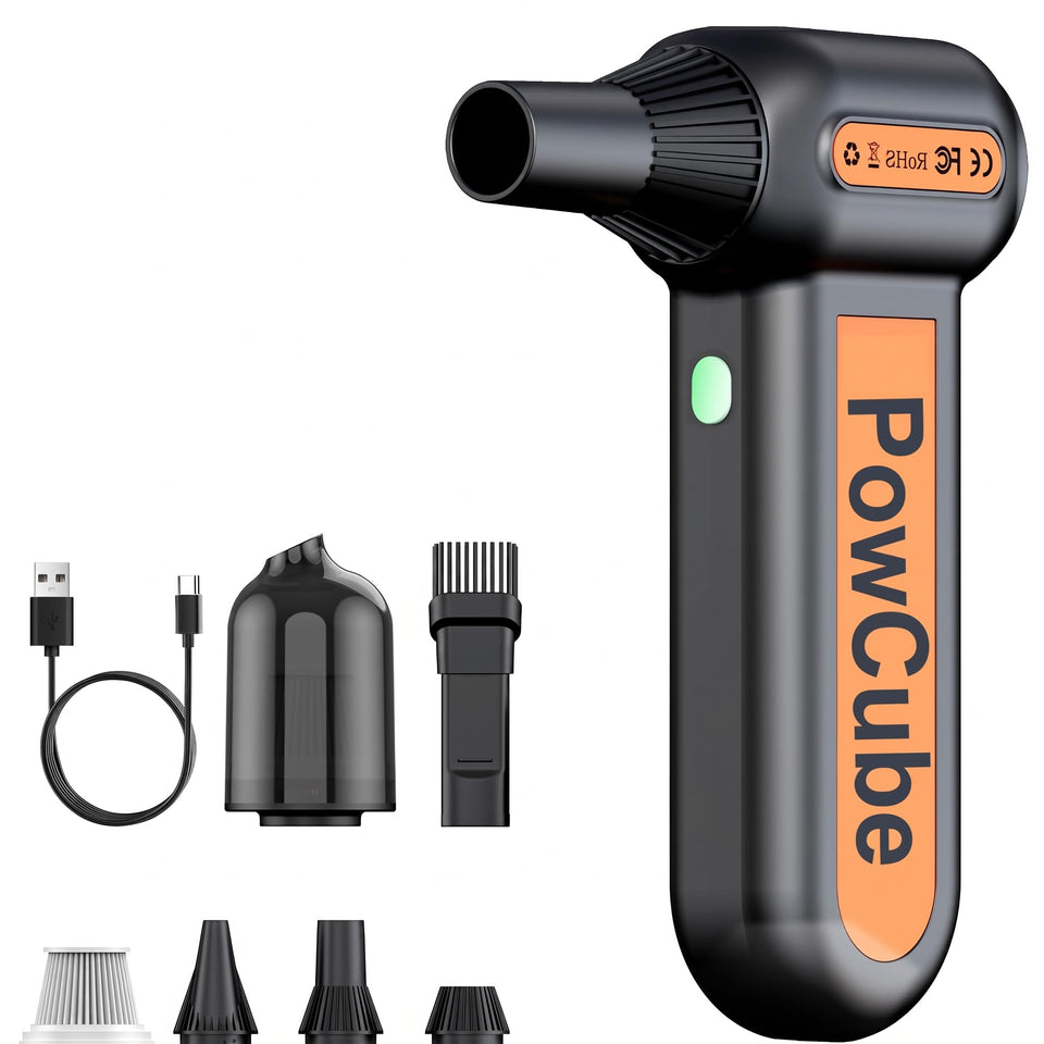 PowCube front view showing compact design and controls for powerful cleaning