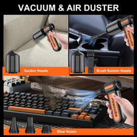 PowCube cleaning car interior trunk and vents for efficient vehicle detailing