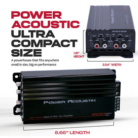 Power Acoustik MICRO4-1500D wiring connections for clean, quick installs