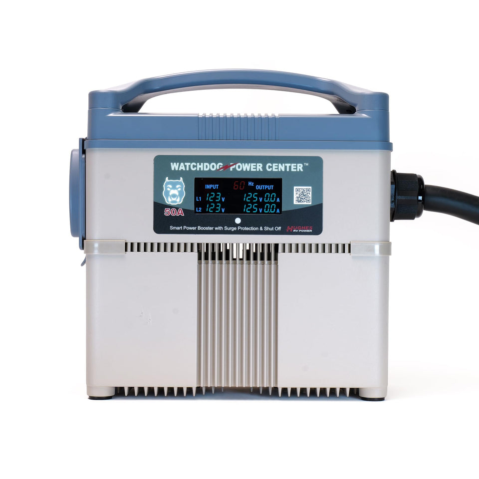 Power Watchdog WPC50A LCD display for real-time voltage monitoring and safer RV power.